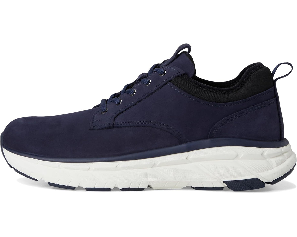 Men's navy lace-up sneakers with white midsole and dark heel collar