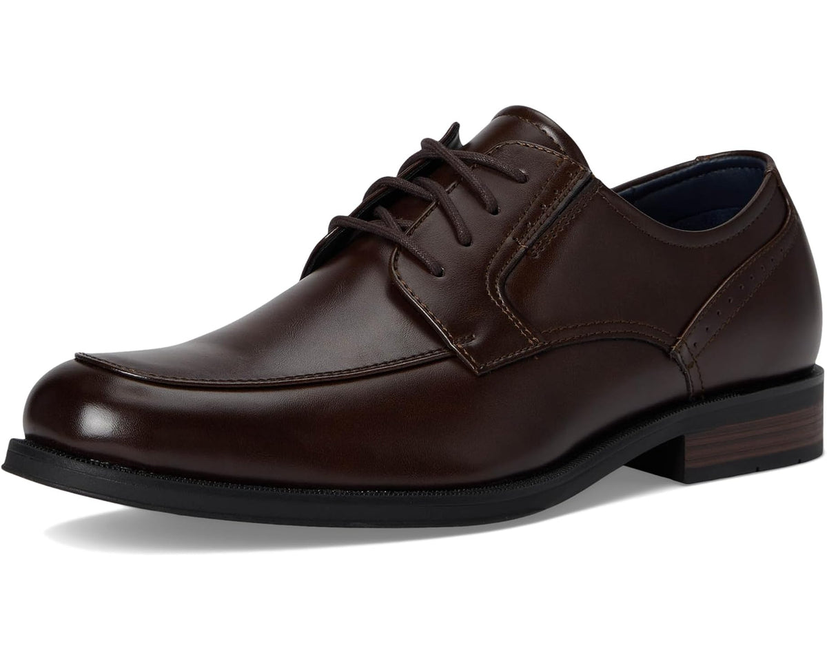 Dockers men's lace-up oxford dress shoe in chestnut brown leather with dark sole