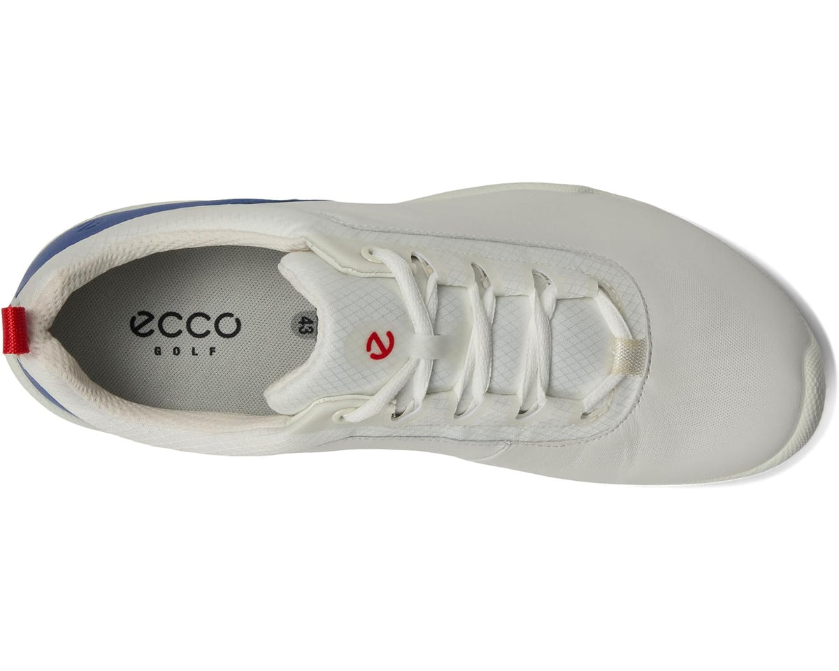 Men’s ECCO golf sneaker shown from side with lace-up closure and cushioned white lining