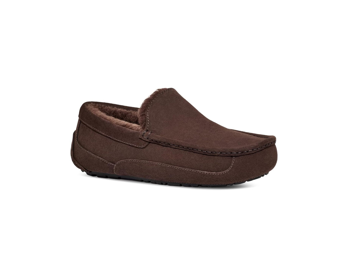 Men's UGG Ascot loafer in dusted cocoa with suede upper and moc stitching