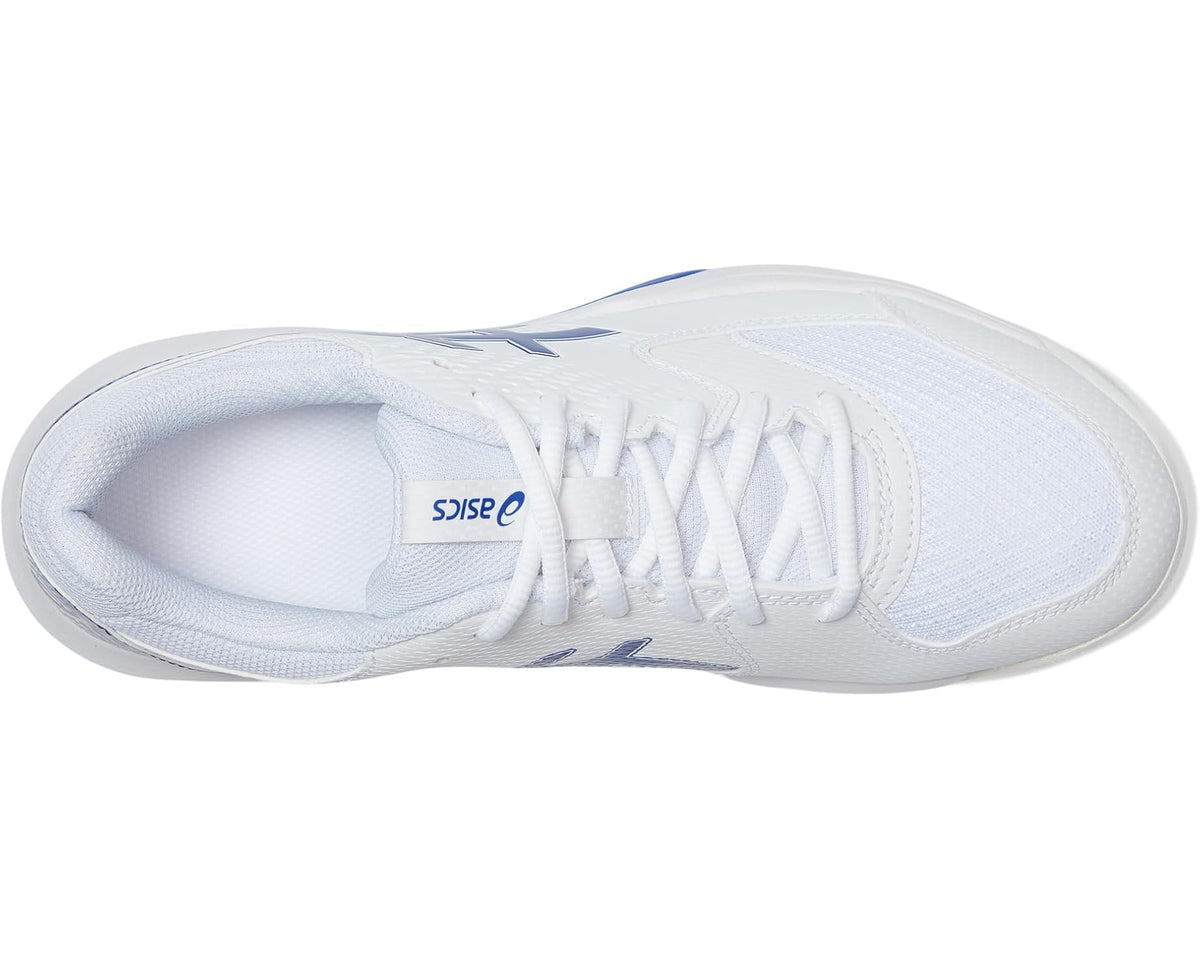 Men's ASICS Gel-Dedicate 8 white shoe interior view with padded collar and laces