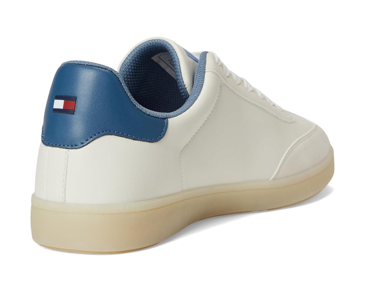 Men's Tommy Hilfiger Berge sneakers, white with blue heel counter and flag detail