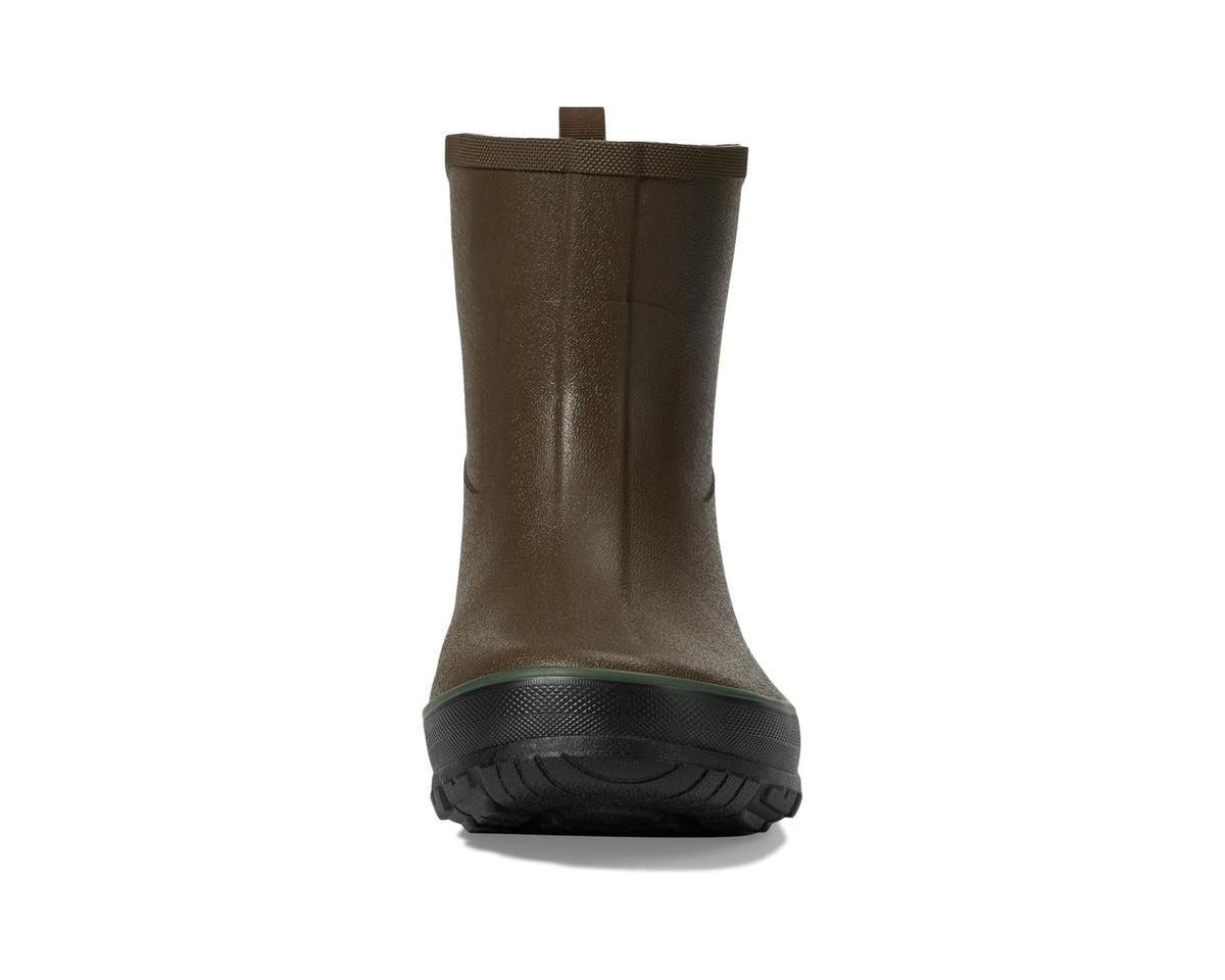 Men's mid brown Bogs Digger mid boots, front view with pull tab