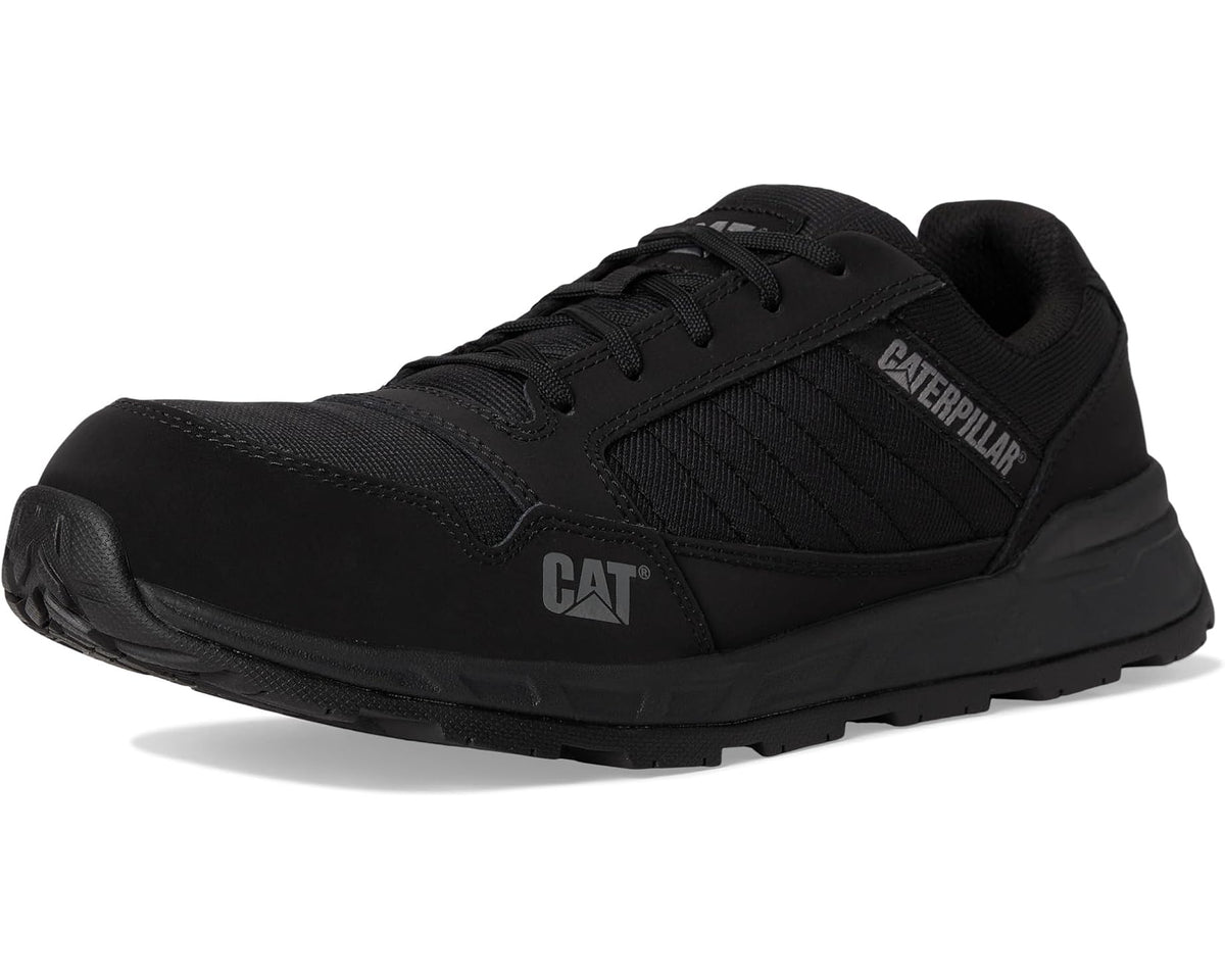 Men's black Caterpillar low-top sneakers with lace-up closure and rubber sole