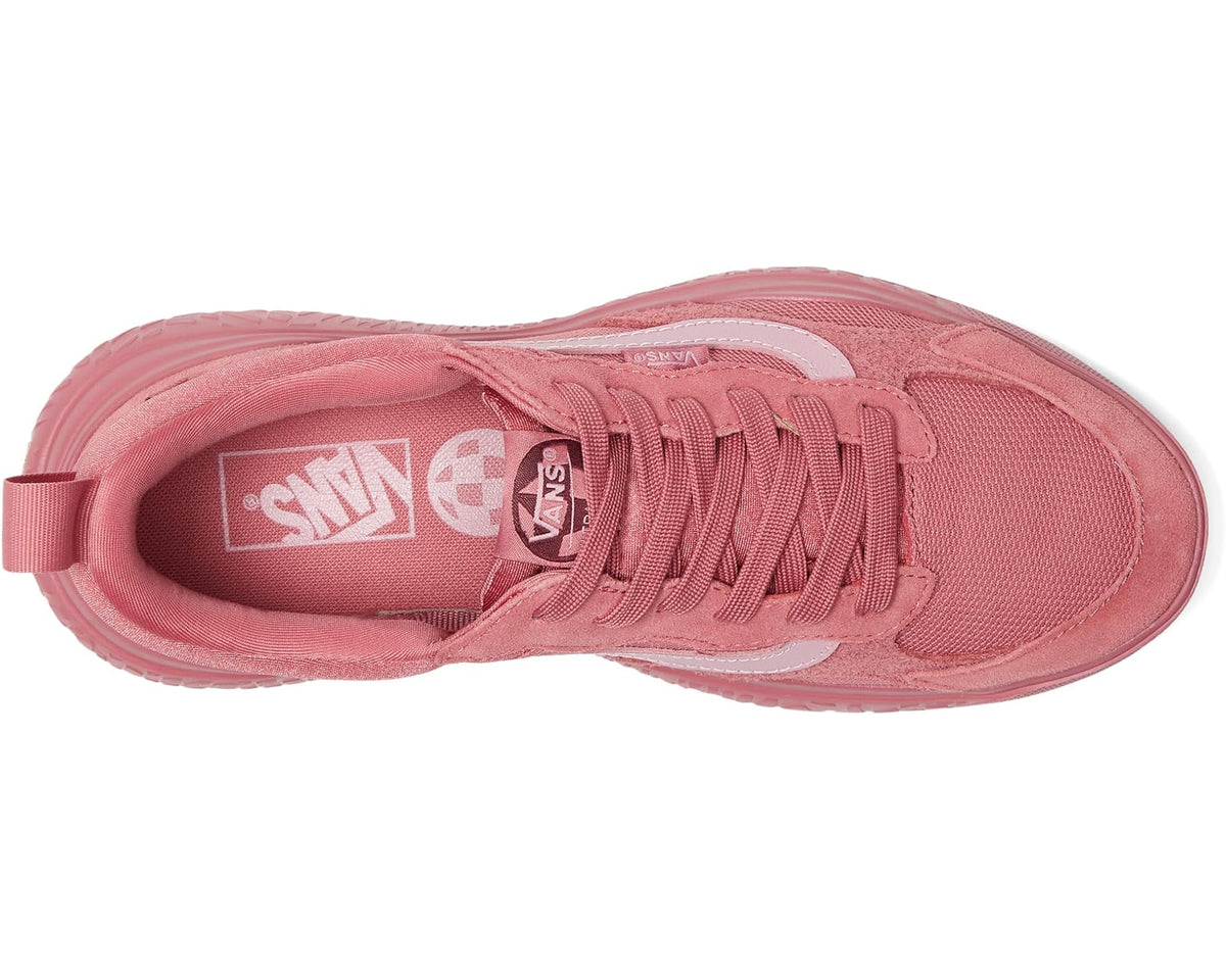 Mauve lace-up sneaker with cushioned collar and Vans logo on tongue