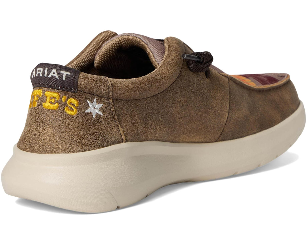 Ariat Hilo Sendero low sneaker with heel tab and brown suede upper