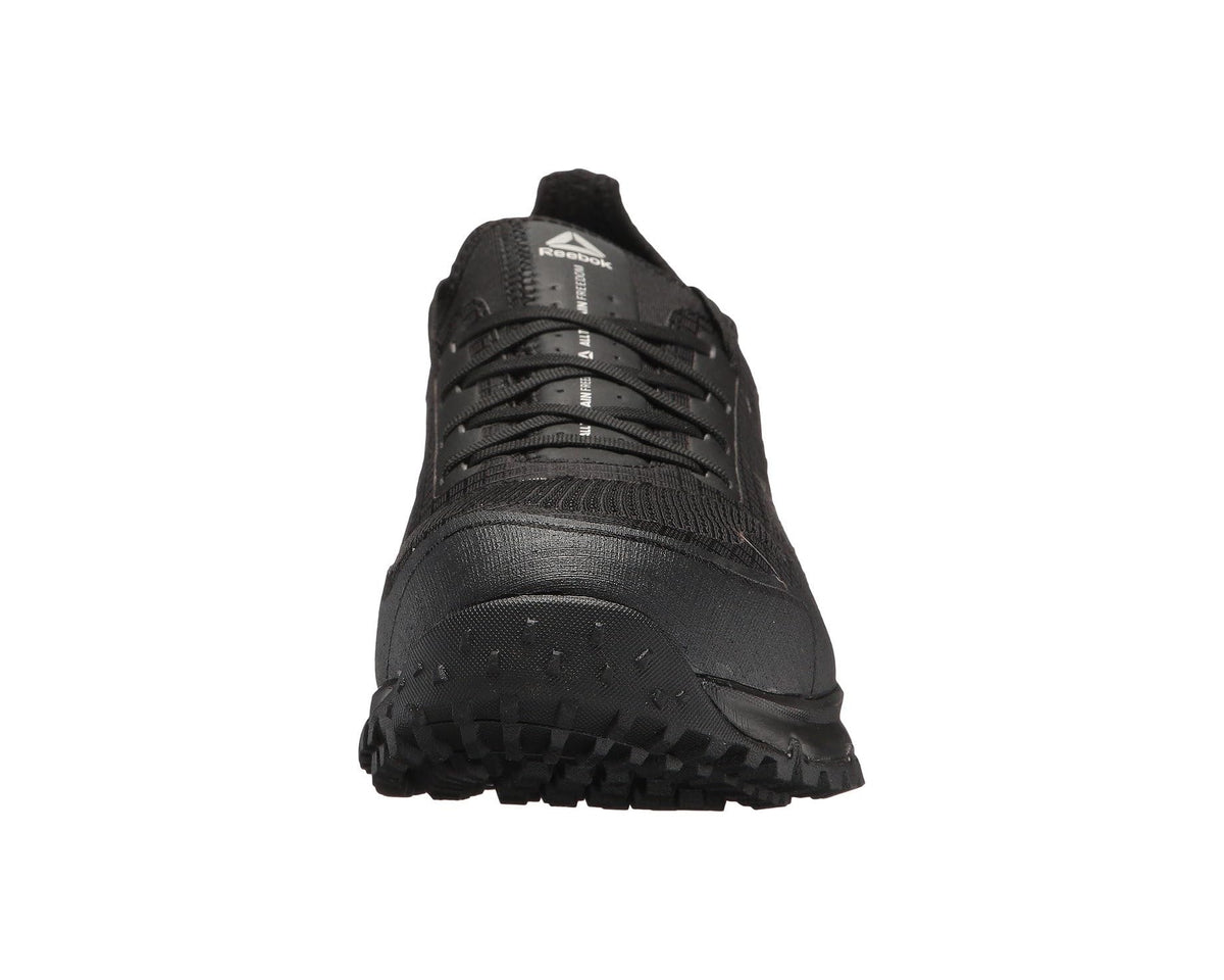 Men's Reebok work all-terrain sneakers, black front view with breathable upper