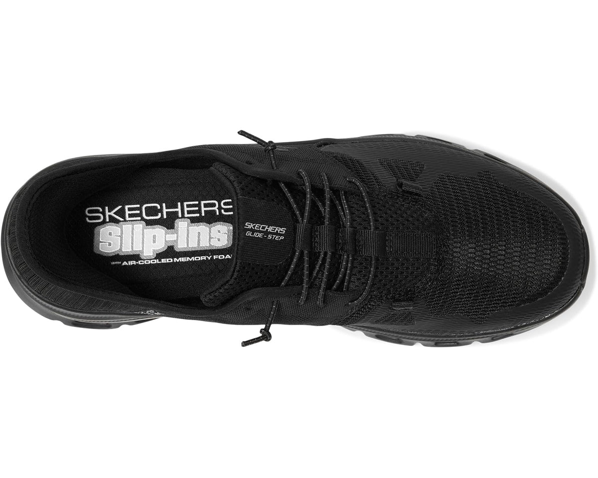 Black SKECHERS Slip-Ins lace-up sneaker with insole logo label