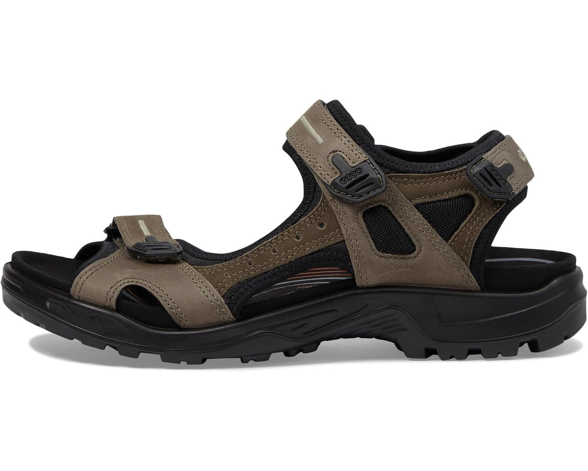 Men's ECCO sport sandal side view with tarmac upper, adjustable straps, and padded footbed