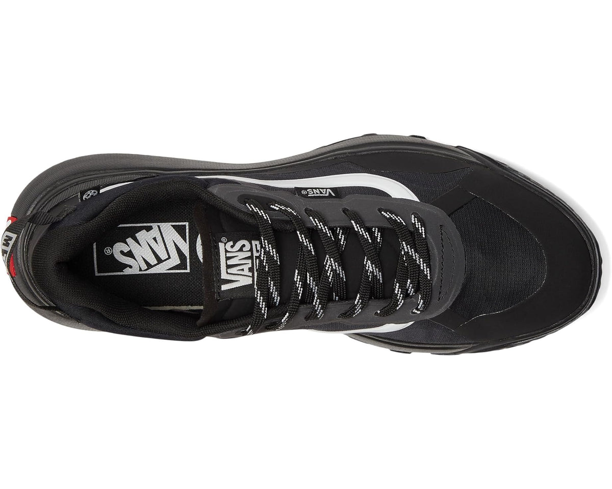 Vans MTE Crosspath black low-top shoe, top view with lace eyelets