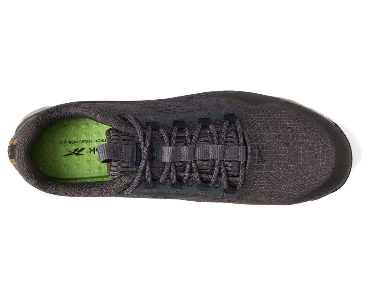 Men's Reebok work shoe, grey/black interior with lace-up and padded collar