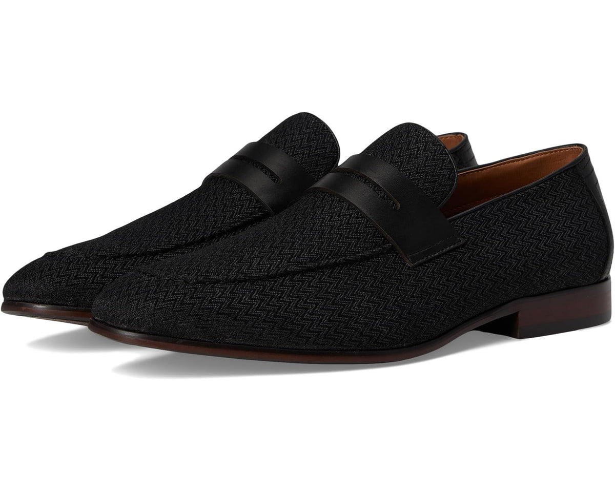 Steve Madden men's black textured loafer with strap and low heel