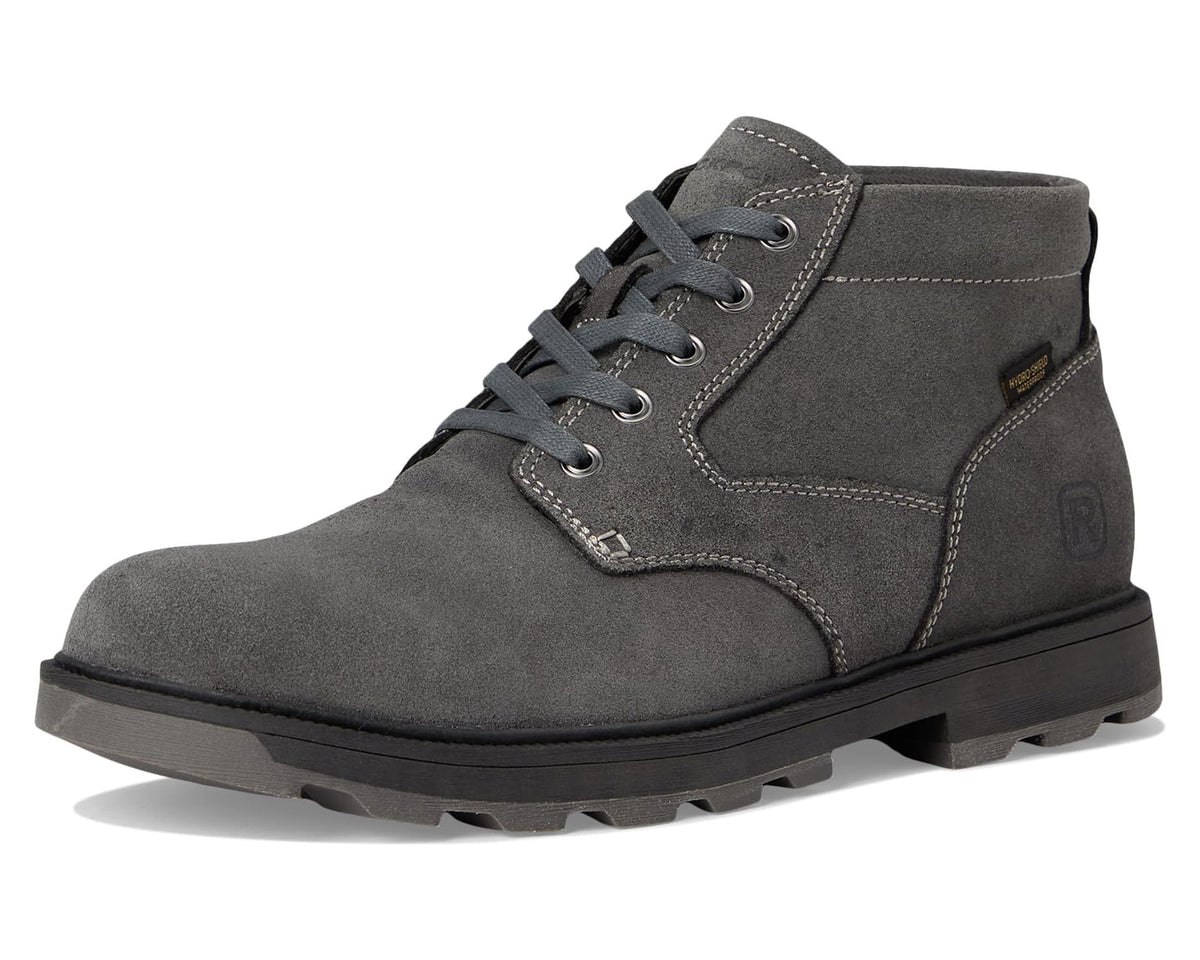 Men's Rockport Seamus grey suede lace-up ankle boots, front view