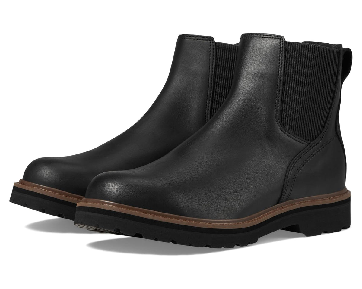 L.L.Bean men's black Chelsea boot with elastic side panels and rugged sole