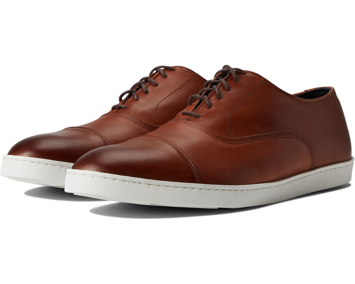 Men's Allen Edmonds Park sneaker in Chili brown leather with lace-up front and white sole
