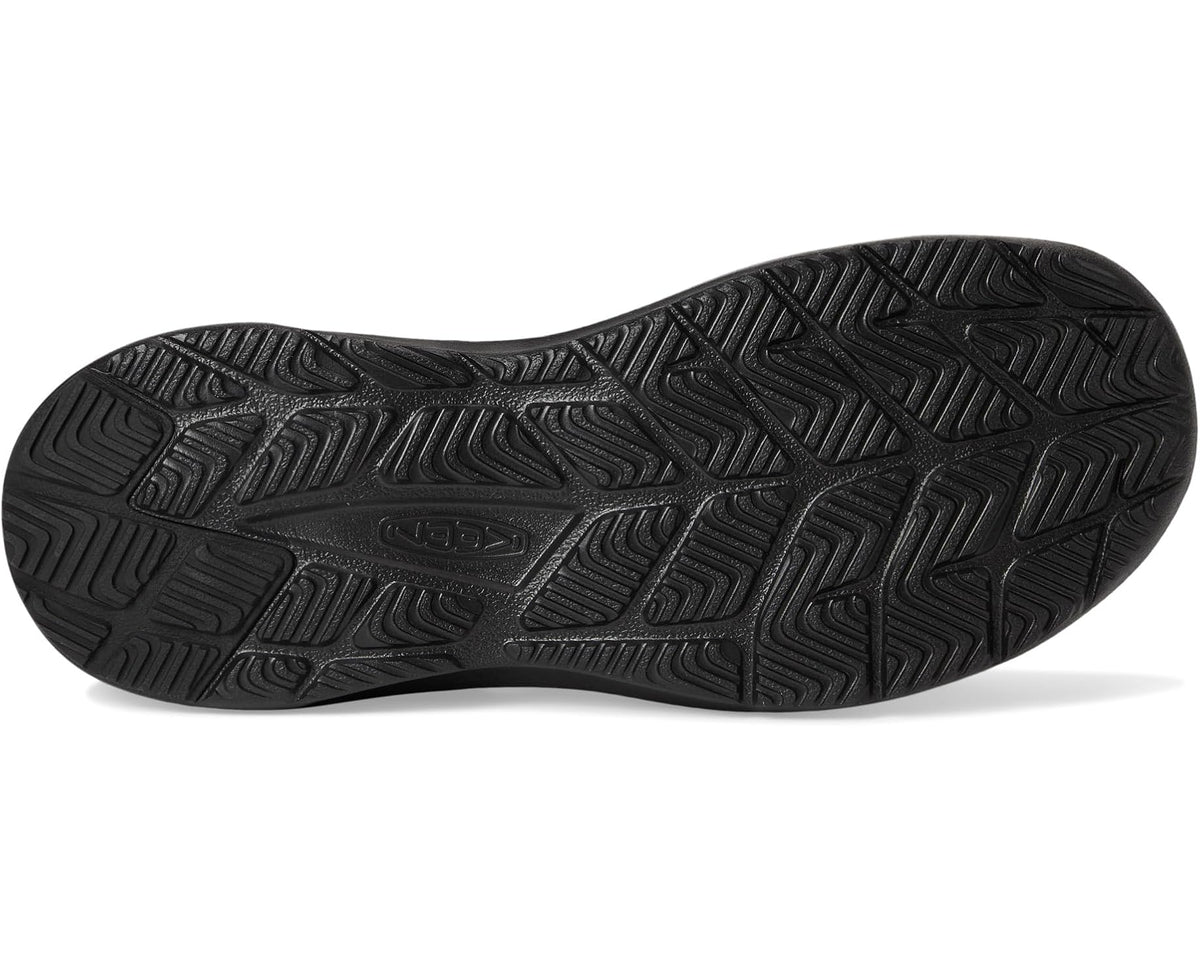Men's KEEN hiking sandal outsole with deep traction tread and textured grip pattern