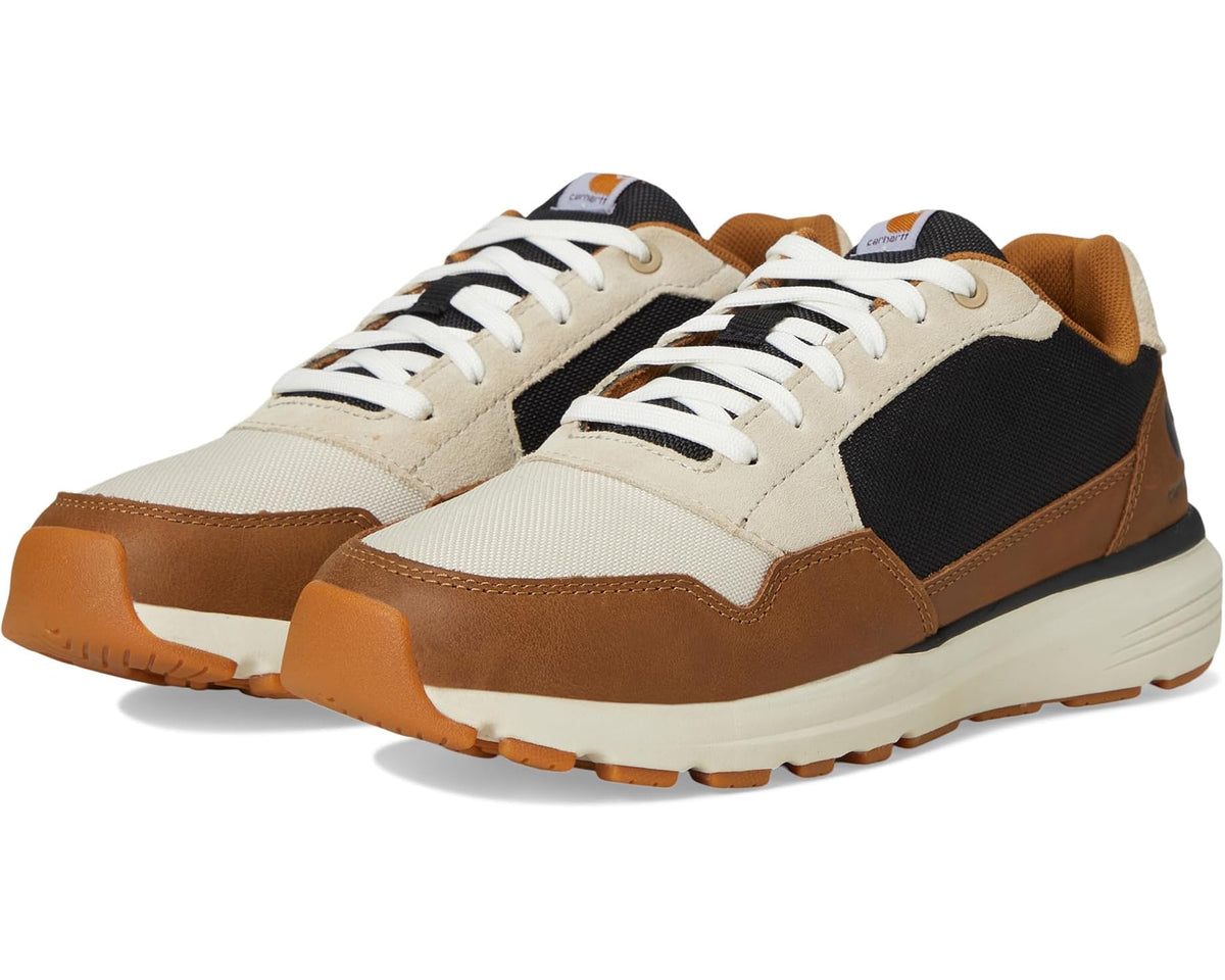 Carhartt Greenfield sneakers in brown, cream, and black with white laces