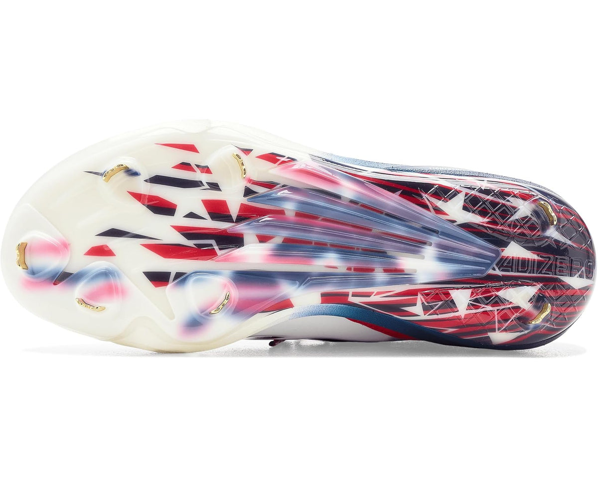 adidas baseball cleat outsole side view with patterned traction studs in gold