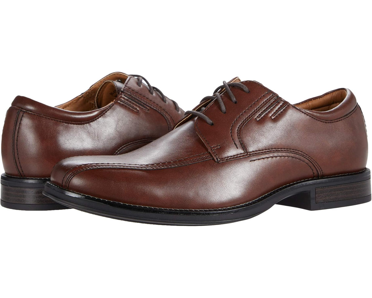 Dockers Geyer brown leather lace-up dress shoes with black rubber sole