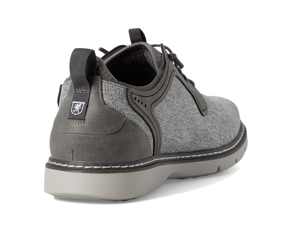 Gray multi lace-up sneaker heel with cushioned collar and dark back panel