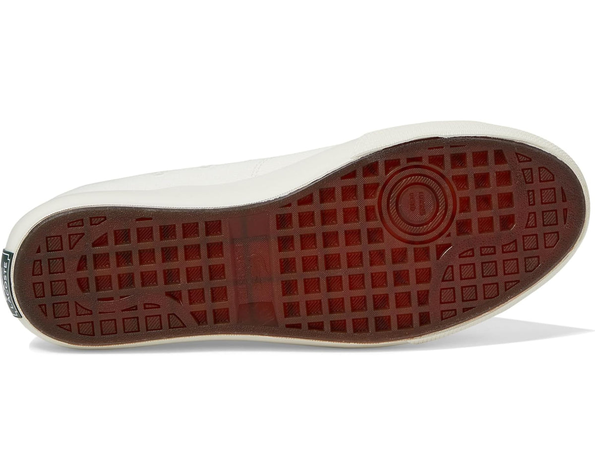 Lacoste Backcourt sneakers outsole with patterned tread in brown and off-white