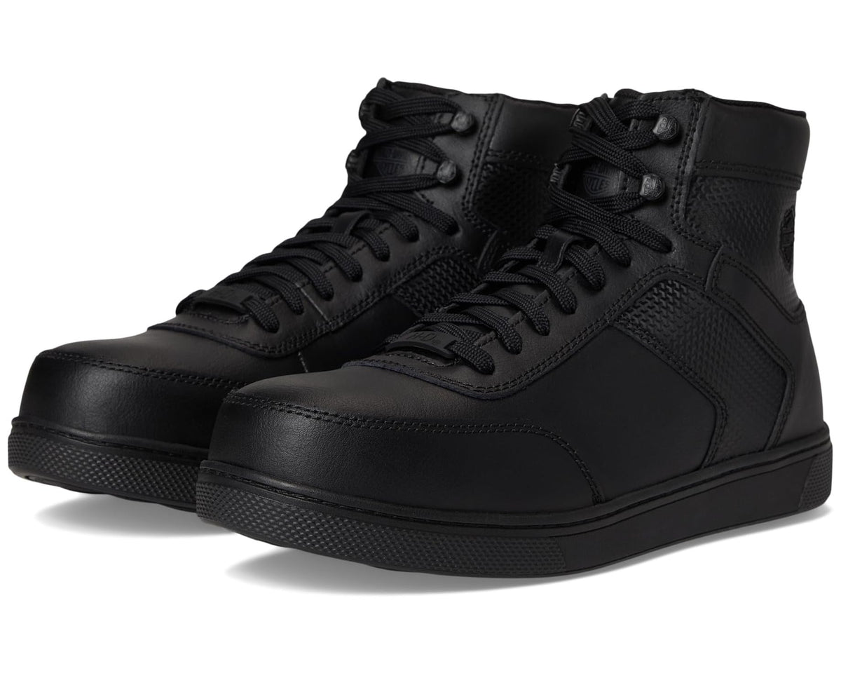 Men's Harley-Davidson Grady CT black high-top sneakers, lace-up with padded collar