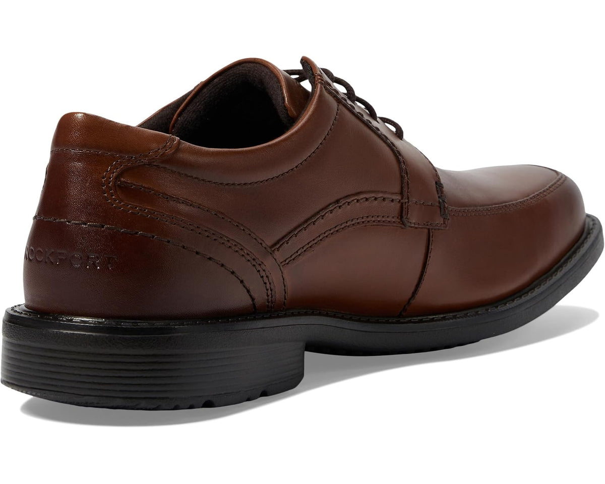 Men's Rockport oxford shoes, tan leather with rear seam detail and lace-up