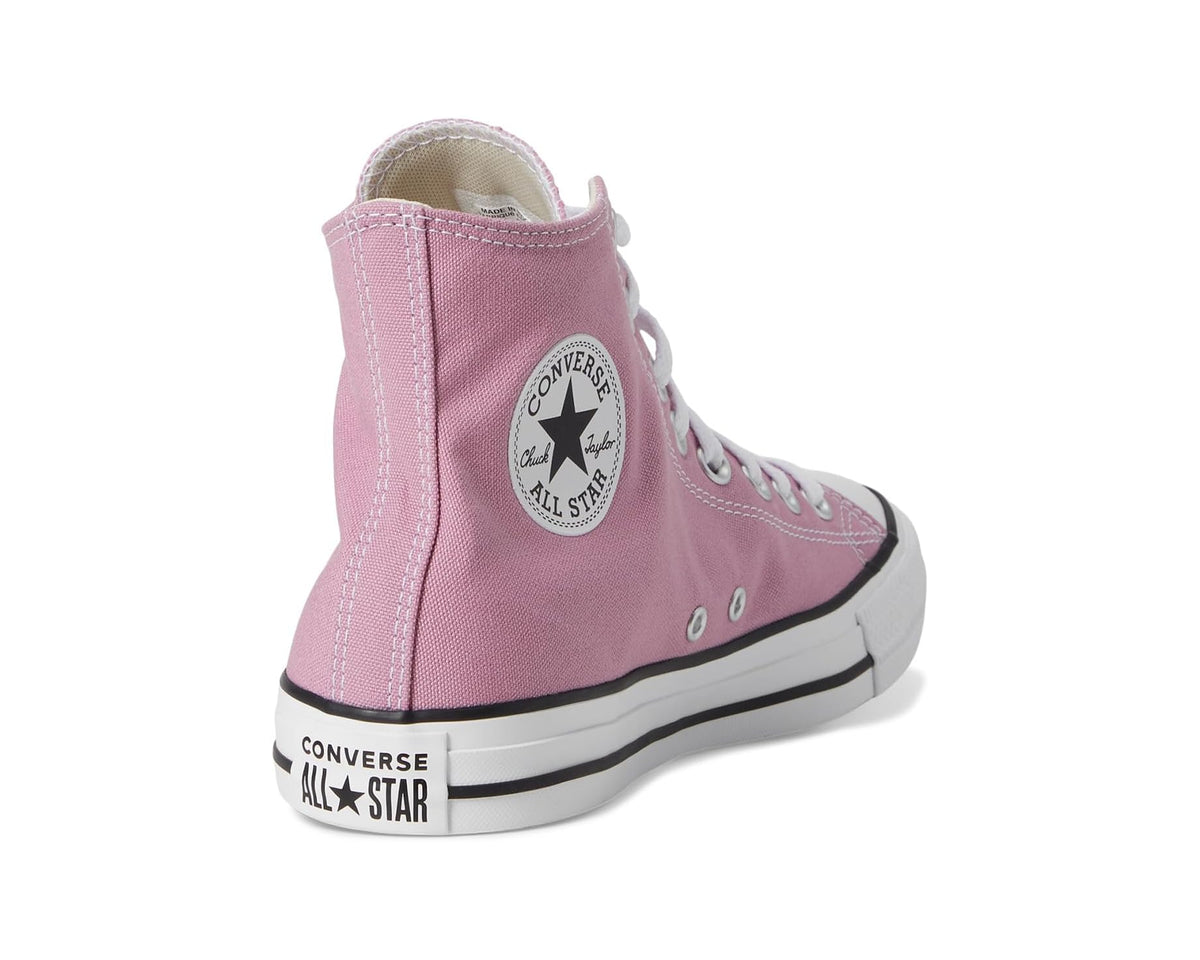 Dusty rose Converse high-top sneakers with All Star patch on heel and white midsole