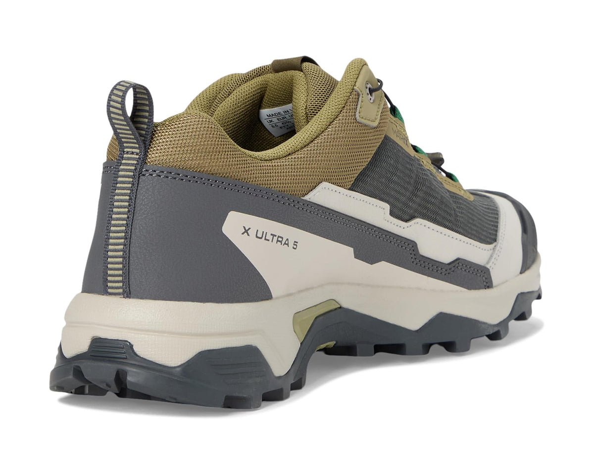 Men's Salomon X Ultra 5 heel and side, padded collar in olive and gray