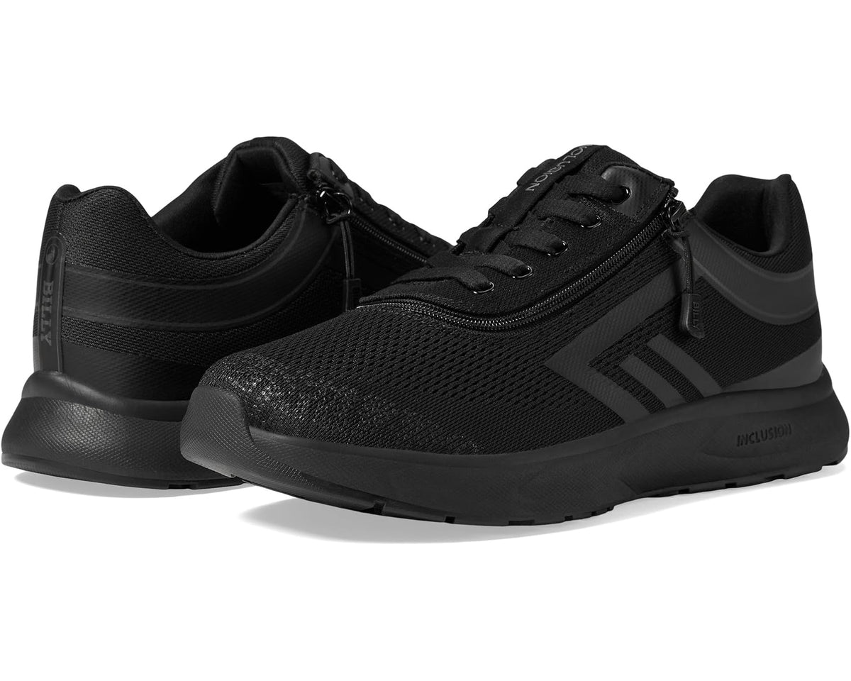 Men's BILLY sport sneakers in black, lace-up with textured knit upper