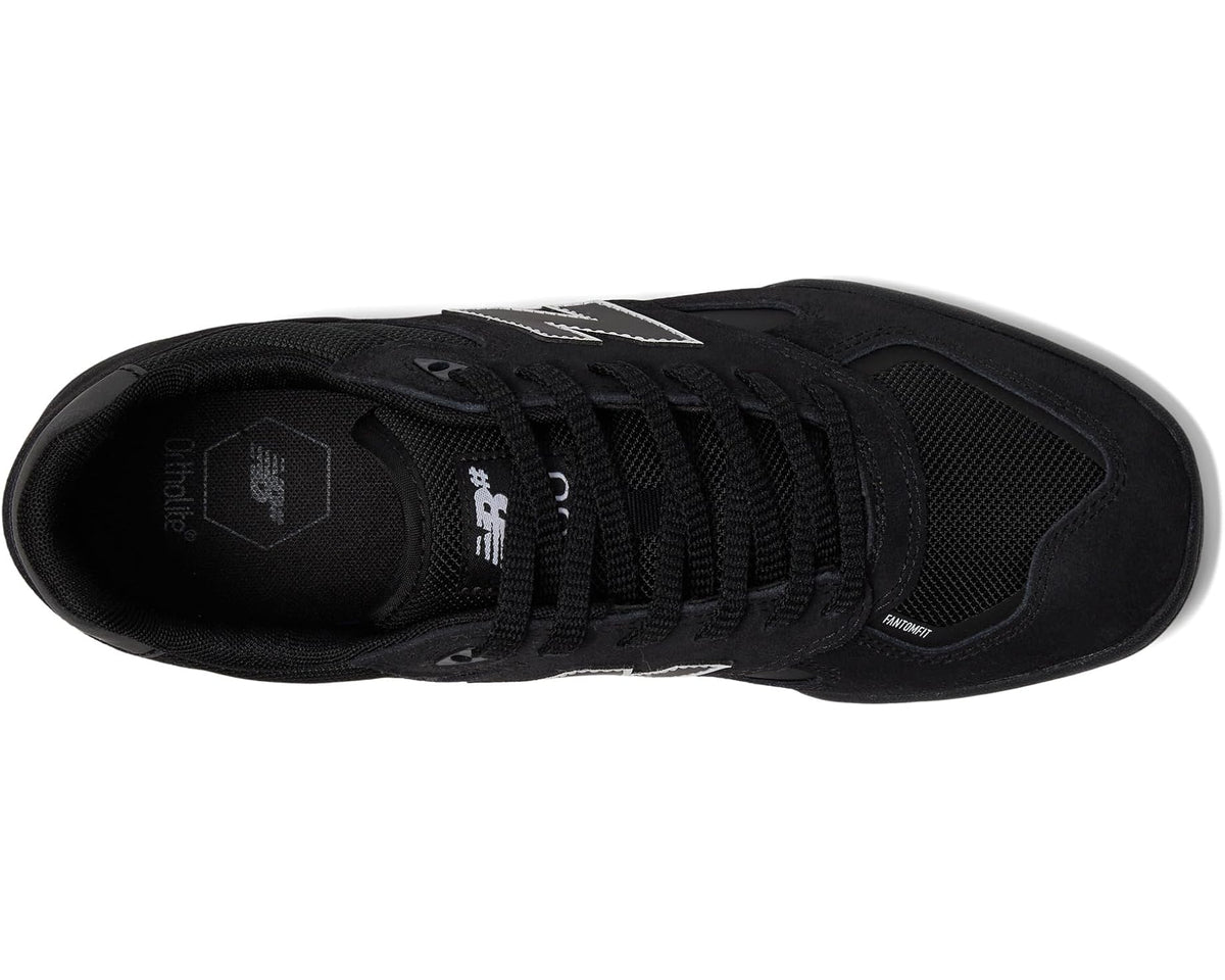 Men's New Balance Numeric 600 black shoes, lace-up mesh upper with heel and tongue detail