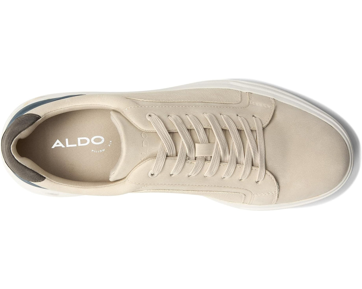 Beige sneaker with ALDO logo on inner heel and lace-up front detail.