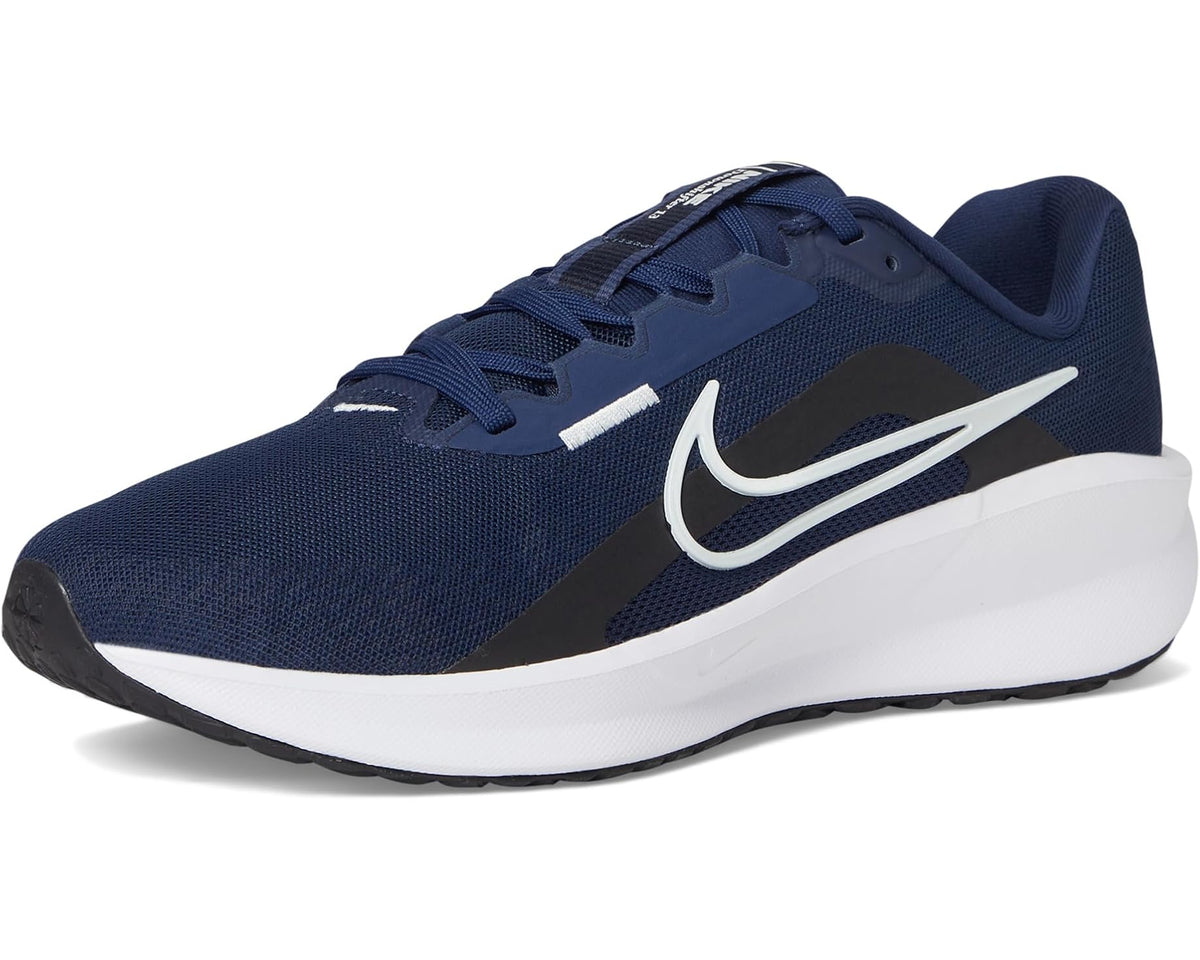 Men's Nike Downshifter 13 navy lace-up running shoe with white swoosh