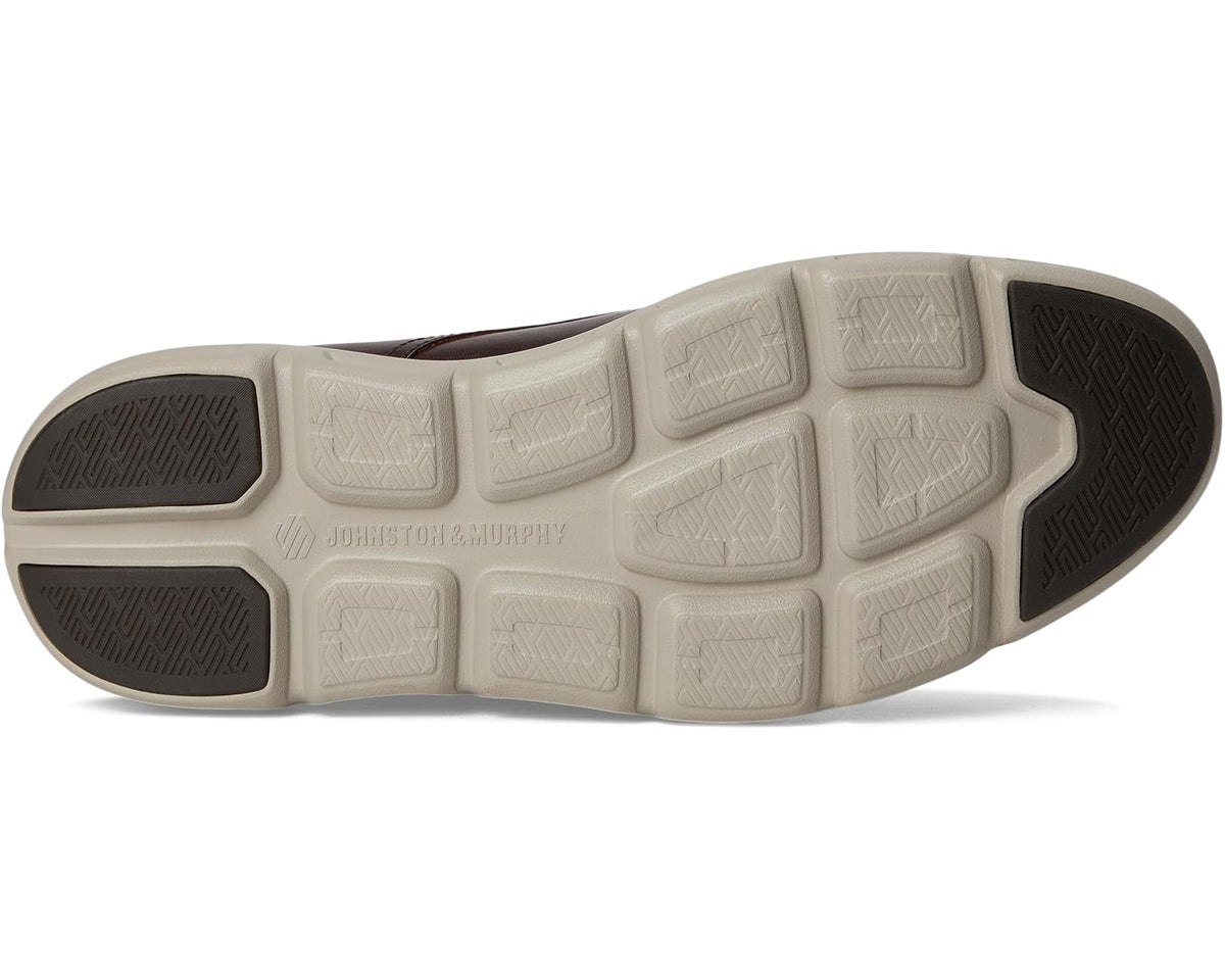 Men's oxford shoe outsole with patterned rubber tread and light midsole