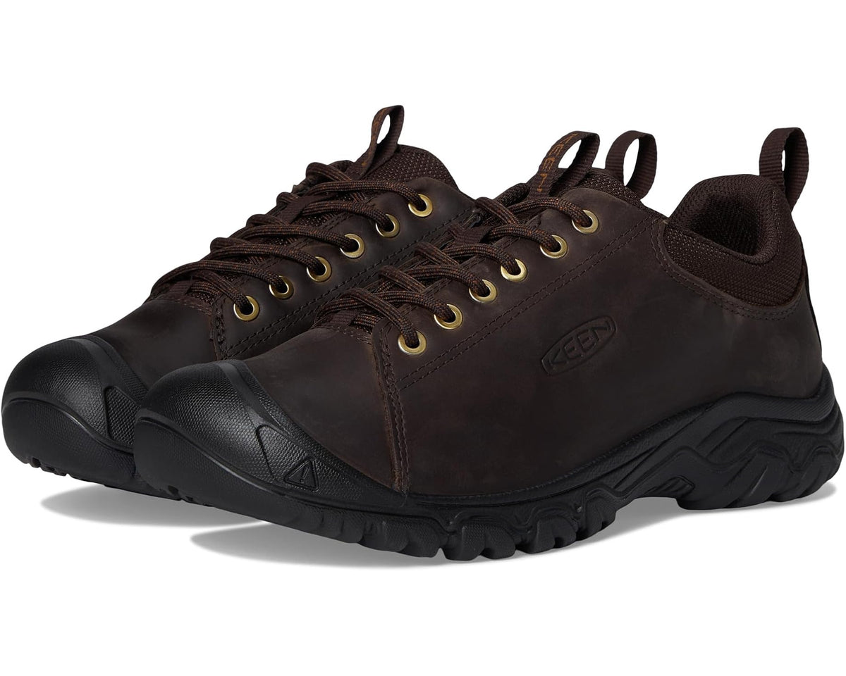 Men's KEEN Targhee IV oxford sneakers, dark brown leather and mesh, lace-up