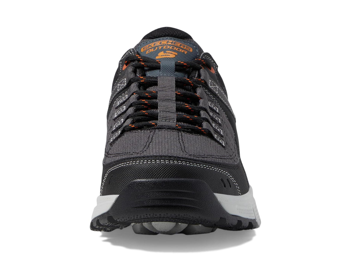 Men's SKECHERS Summits AT front view of dark grey slip-in sneakers with lace details