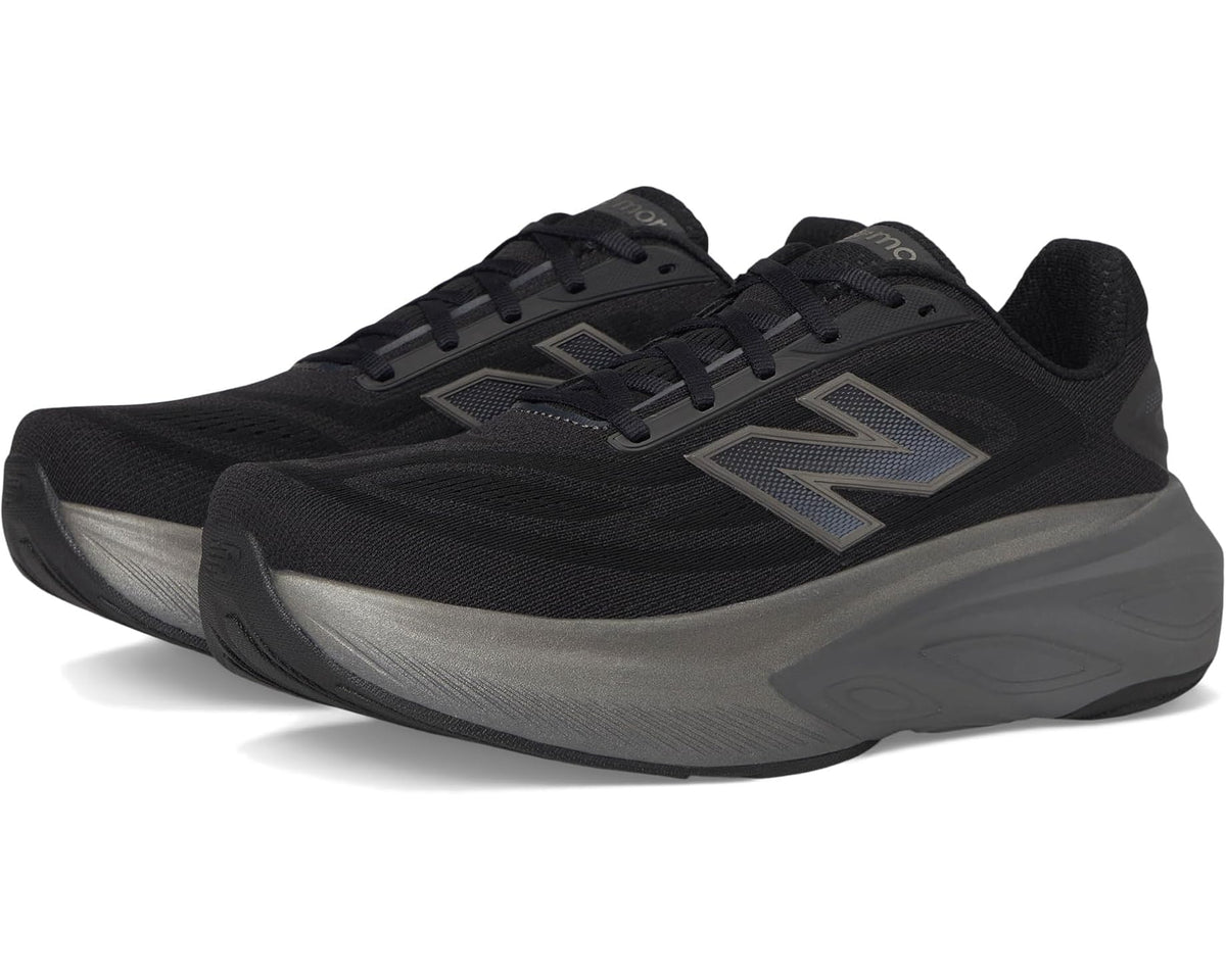 Men's New Balance Fresh Foam X running shoe, black knit with silver N logo