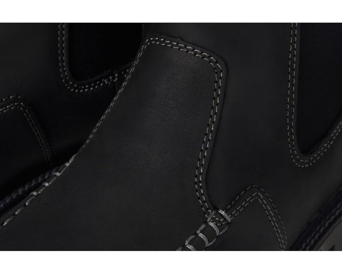 Men's Twisted X black Chelsea boot close-up of stitched leather panels