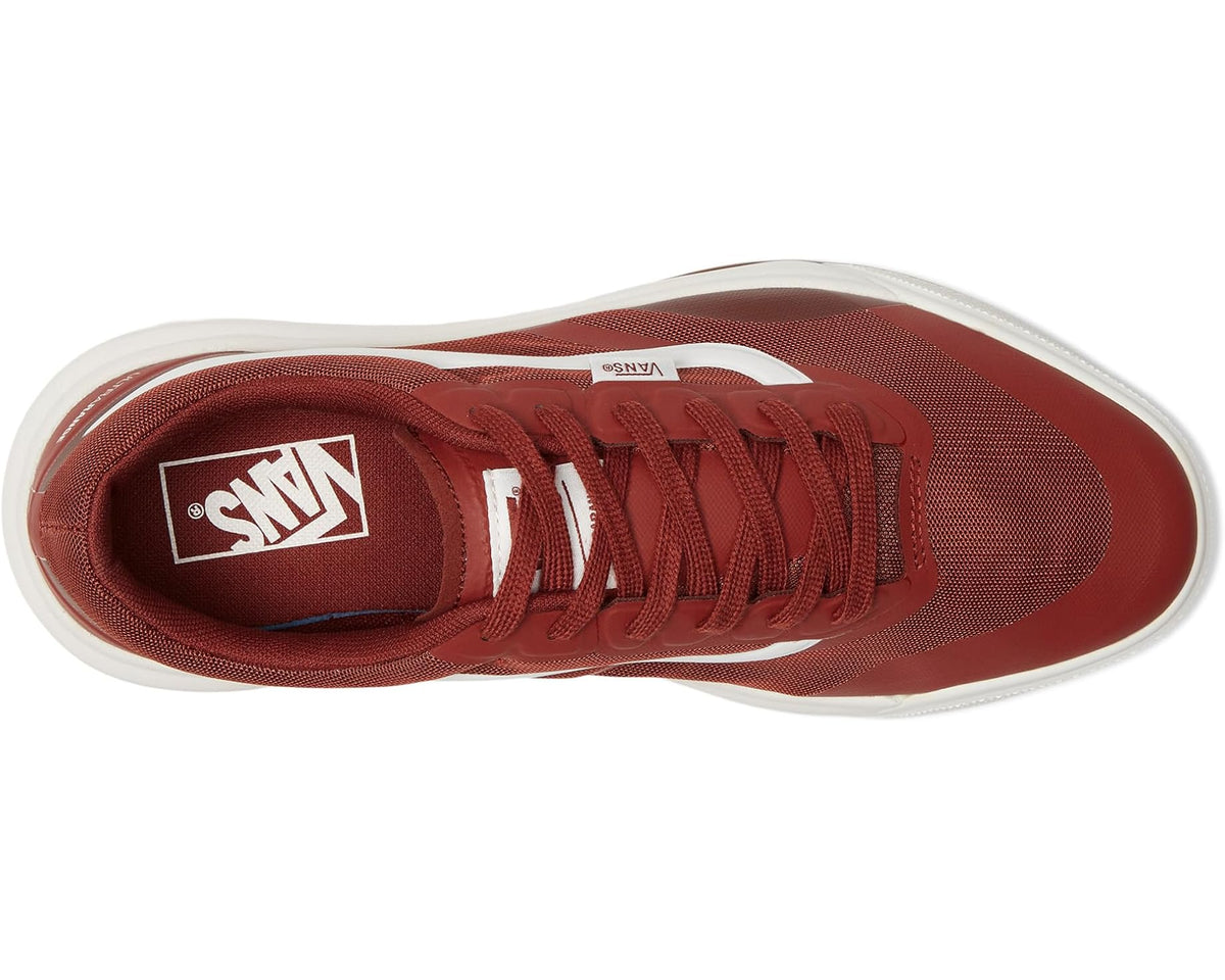 Bordeaux low-top sneaker with lace-up front and Vans logo on the side