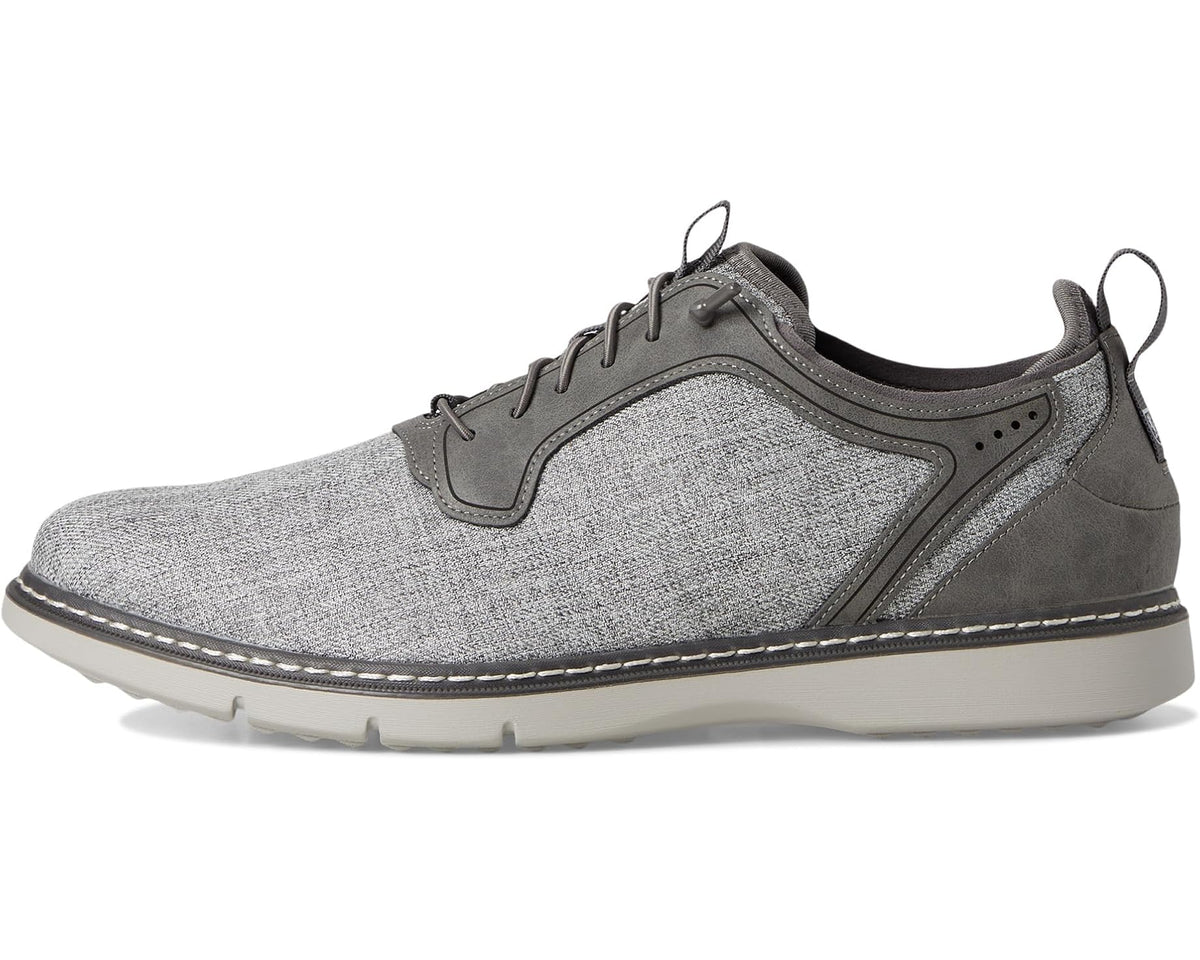 Gray multi lace-up sneaker with padded collar and side panel detailing