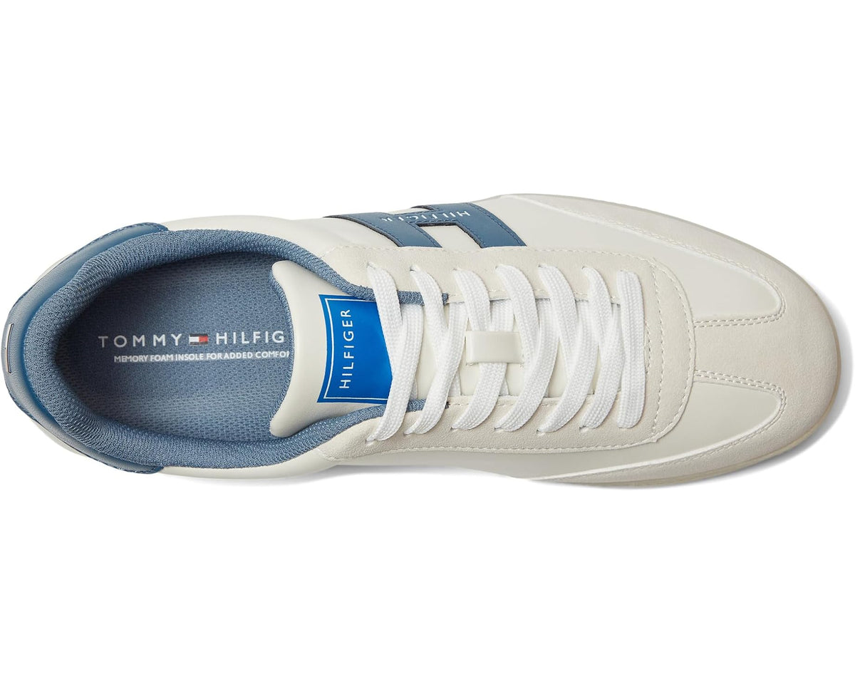 Men's Tommy Hilfiger Berge sneakers, white upper with blue interior and white laces