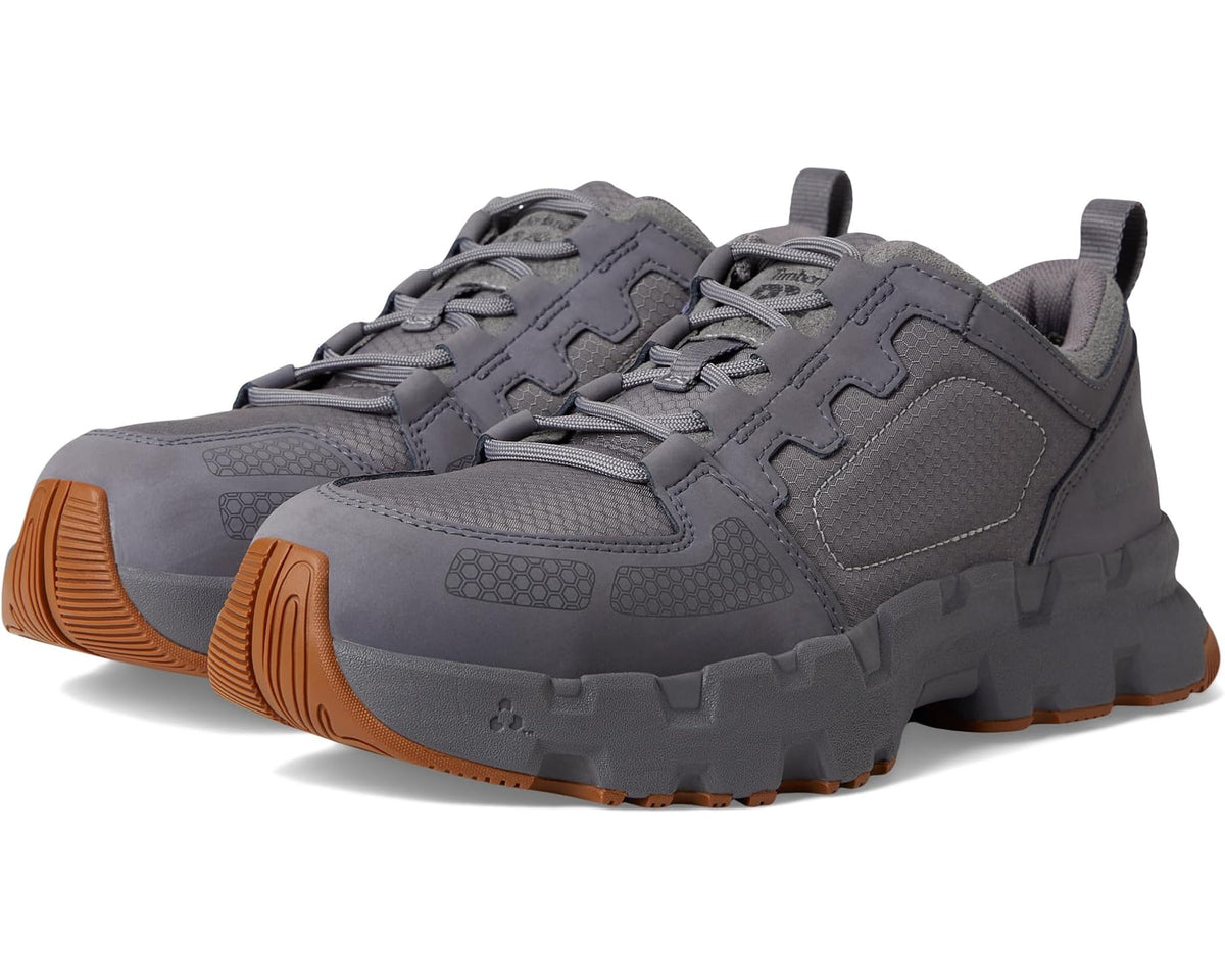 Medium grey men's work sneaker with lace-up closure and grippy rubber outsole