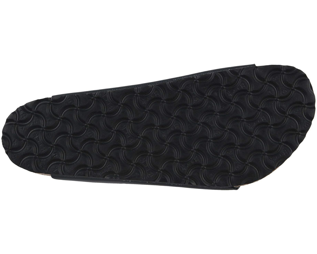 Birkenstock Arizona black sandal outsole with textured grip pattern