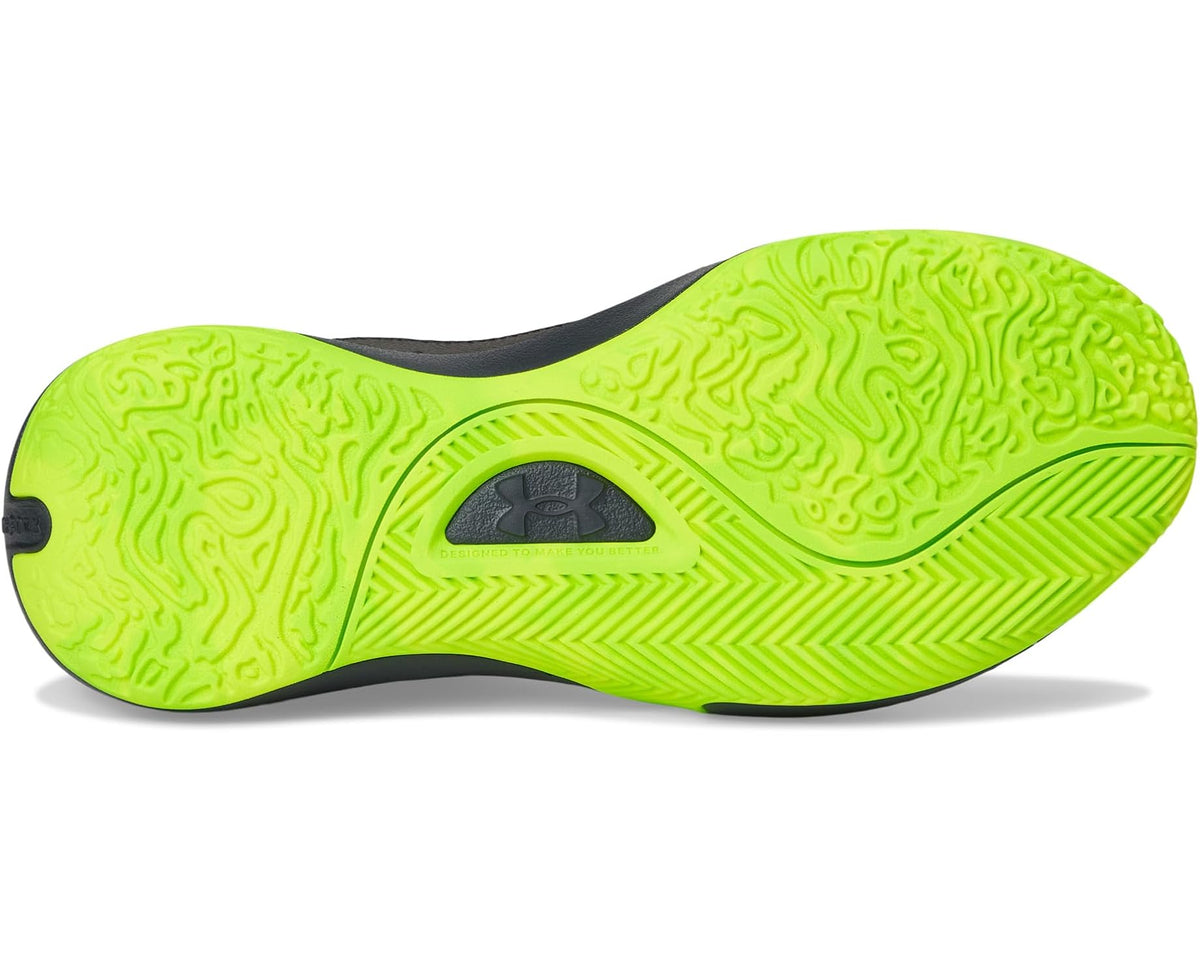Under Armour Lockdown 7 outsole with neon green tread pattern and black midsole