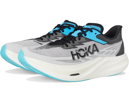 Women's lightweight running shoe, white mesh with black and aqua accents