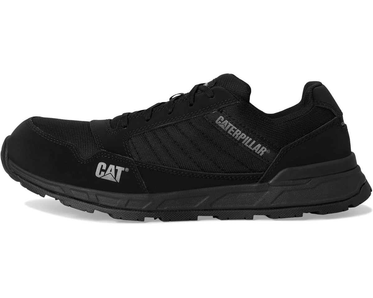 Men's black lace-up sneakers with padded collar and side logo