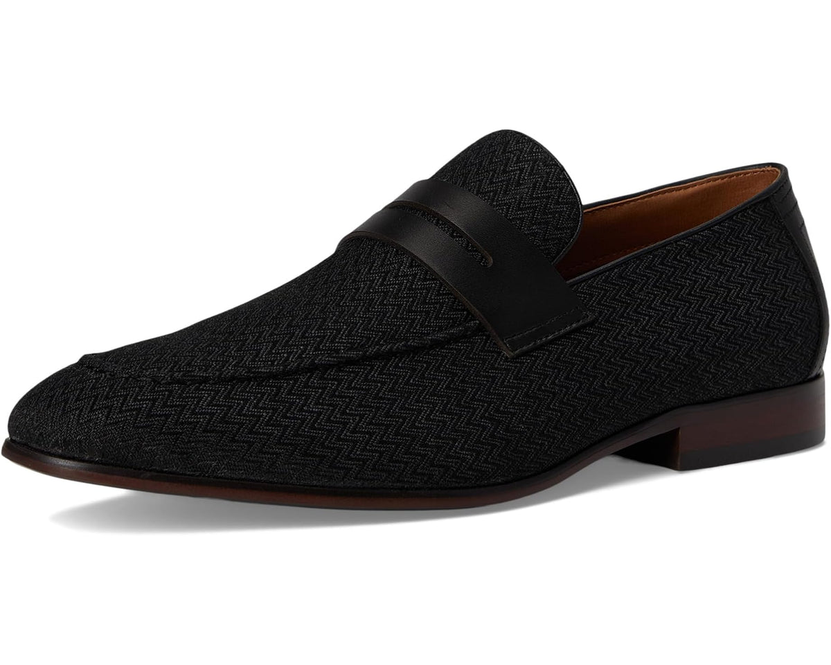 Steve Madden men's black slip-on loafer with strap and low heel