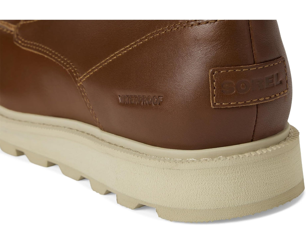 Men's waterproof boot side and heel, SOREL logo patch and chunky light sole