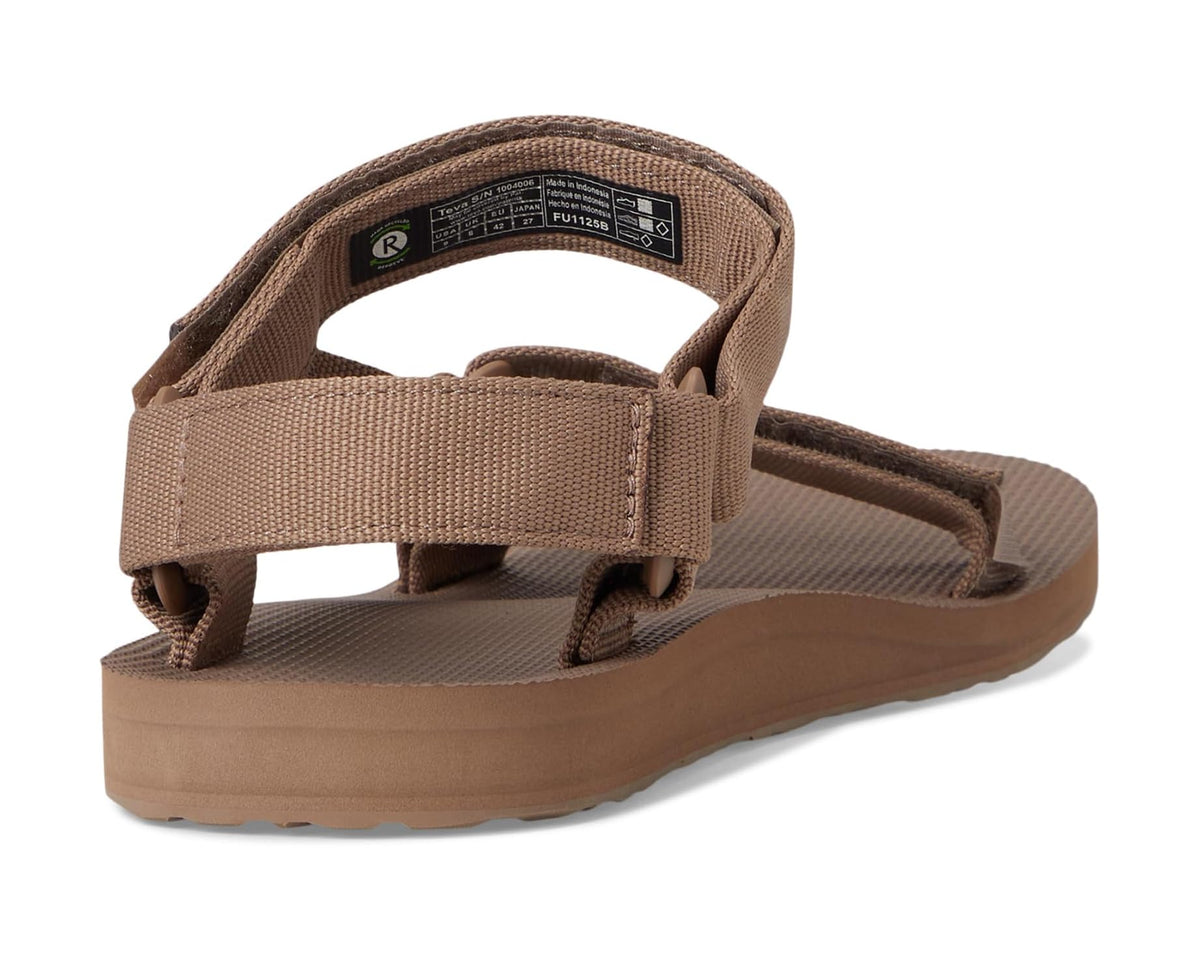 Caribou sandals with heel strap and fabric heel loop; padded strap system