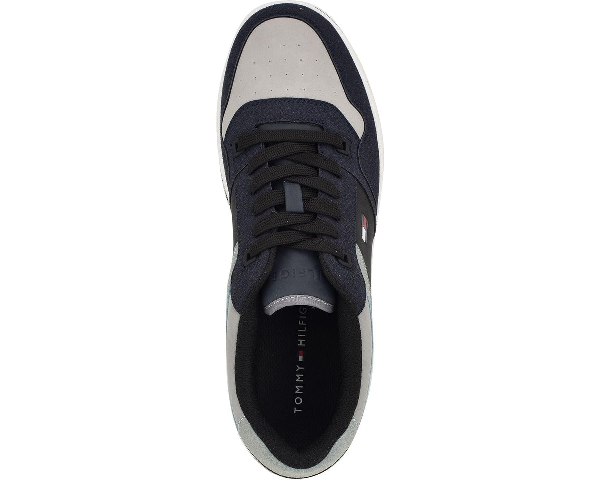 Men's Tommy Hilfiger Trane sneakers, lace-up top view with black interior